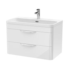 Nuie Parade 800mm Wall Hung Vanity & Thin Edge Ceramic Basin Contemporary Gloss White Ceramic,MFC Smooth Matt - JJ Building Materials