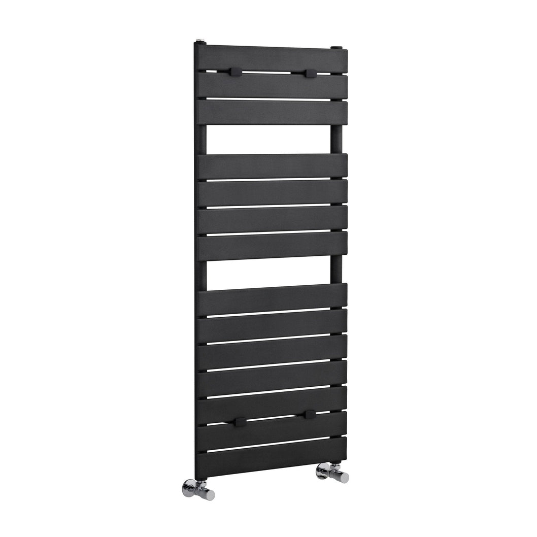 Nuie Piazza Heated Towel Rail Contemporary Anthracite Steel 1213x500x100mm - JJ Building Materials