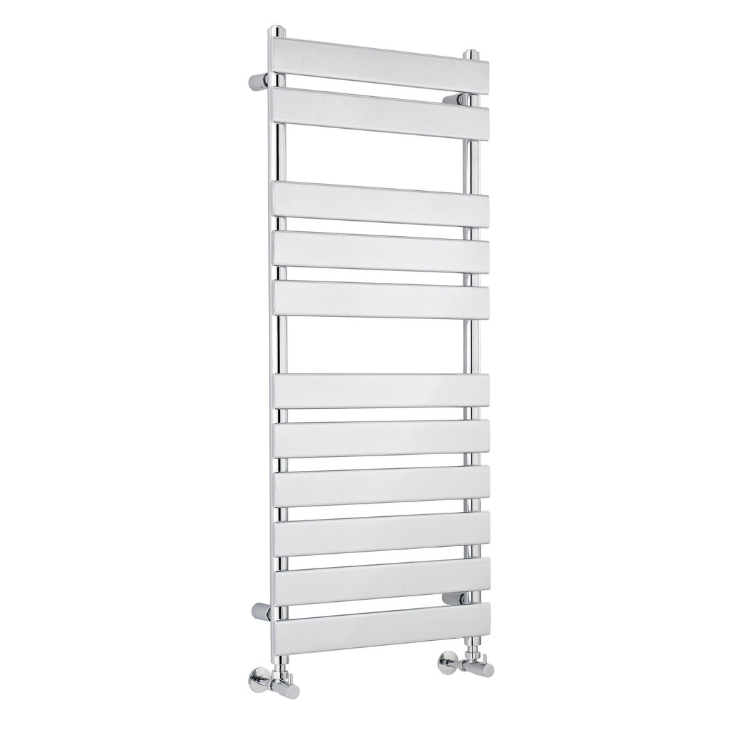 Nuie Piazza Heated Towel Rail Contemporary Chrome Steel 1200x500x59mm - JJ Building Materials