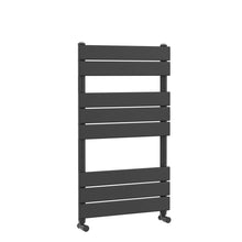 Nuie Piazza Square Flat Towel Radiator 840x500 Contemporary Anthracite Steel 840x500x30mm - JJ Building Materials