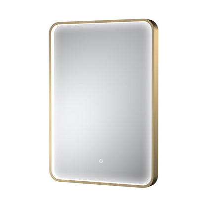 Nuie Pictor Brushed Brass Frame Led Mirror - 700 X 500mm Contemporary Aluminium 700x500x47mm - JJ Building Materials