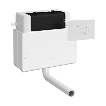 Nuie Pneumatic Dual Flush Universal Access Concealed Cistern Contemporary Matt White ABS 305x364x164mm - JJ Building Materials