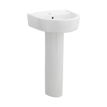 Nuie Provost 420mm Basin & Pedestal Contemporary White Vitreous China 825x420x380mm - JJ Building Materials