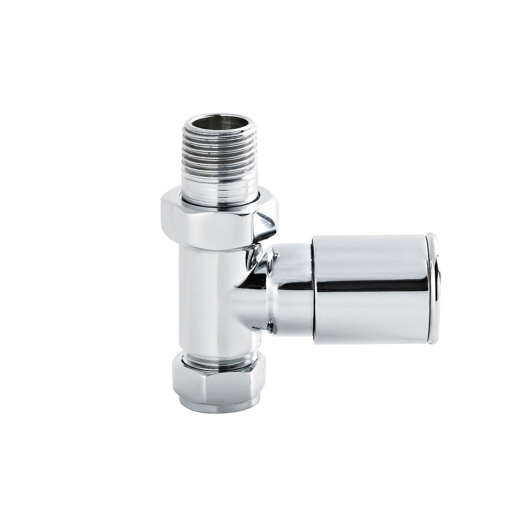 Nuie Radiator Valves Straight Radiator Valve Pack (pairs) Contemporary Chrome Steel 81x30x70mm - JJ Building Materials