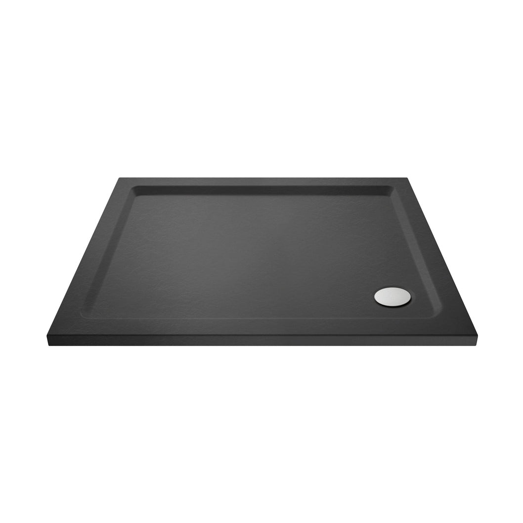 Nuie Rectangular Trays Rectangular Shower Tray 1100 X 900mm Contemporary Grey Slate Acrylic Capped ABS Caco3 And Pu - JJ Building Materials