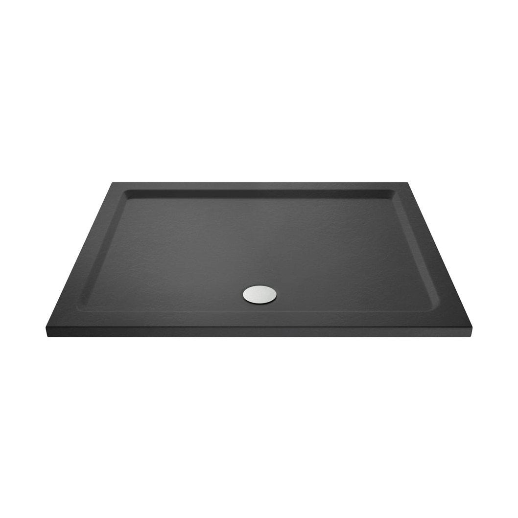 Nuie Rectangular Trays Rectangular Shower Tray 1600 X 800mm Contemporary Grey Slate Acrylic Capped ABS Caco3 And Pu - JJ Building Materials