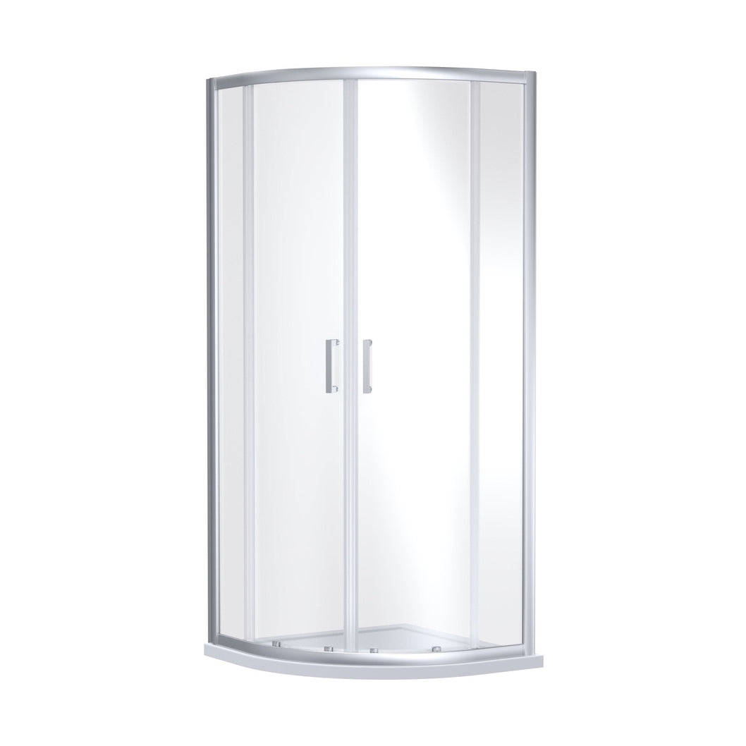 Nuie Rene 1900 X 1000 X 1000mm Quandrant Shower Enclosure Contemporary Chrome Aluminium 1900x880x880mm - JJ Building Materials