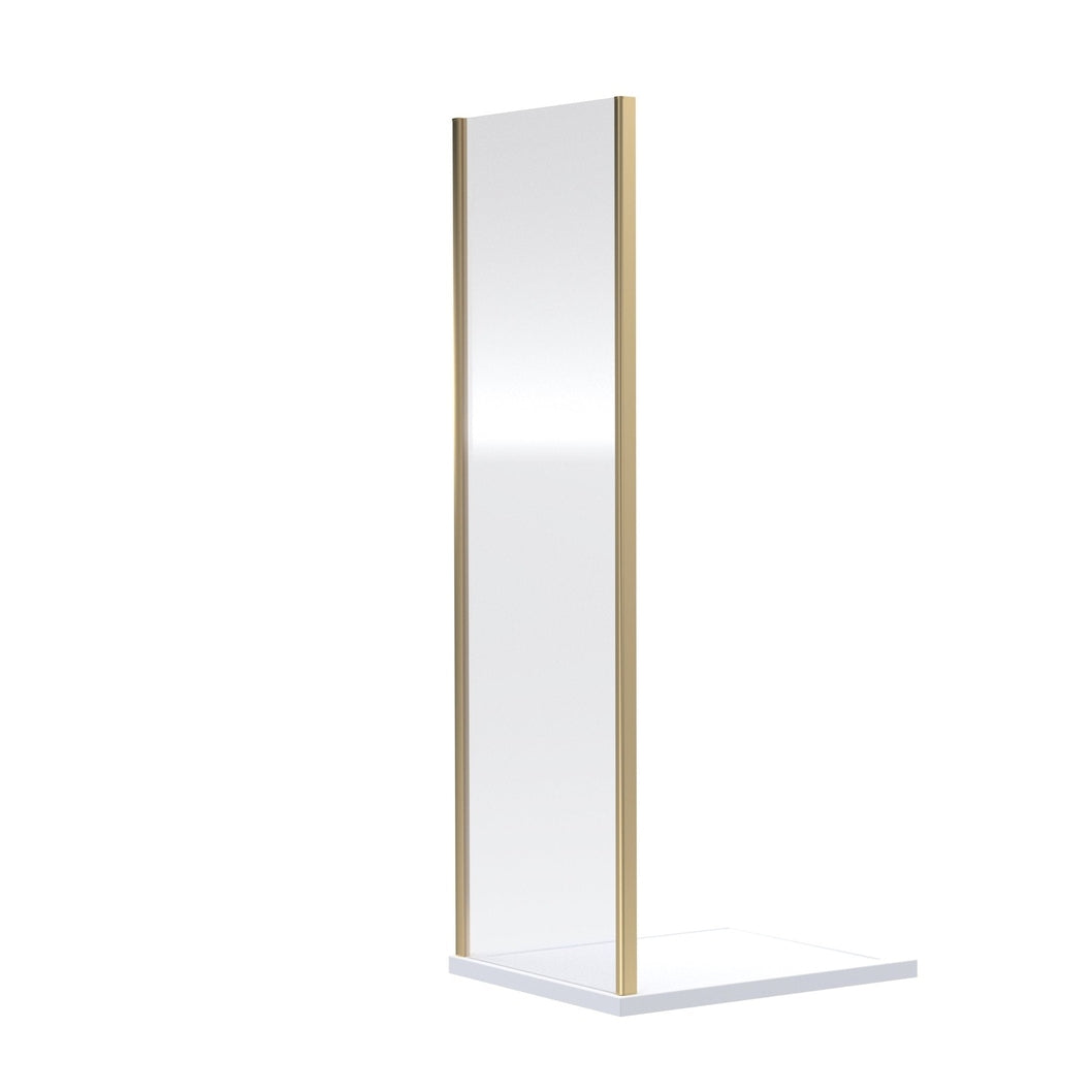 Nuie Rene 1900 X 1000mm Side Panel Contemporary Brushed Brass Aluminium 1900x990x31mm - JJ Building Materials
