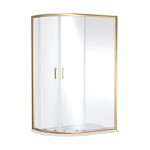 Nuie Rene 1900 X 1200 X 800mm Offset Quandrant Shower Enclosure Contemporary Brushed Brass Aluminium 1900x1180x780mm - JJ Building Materials