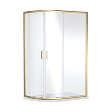Nuie Rene 1900 X 1200 X 900mm Offset Quandrant Shower Enclosure Contemporary Brushed Brass Aluminium 1900x1180x880mm - JJ Building Materials