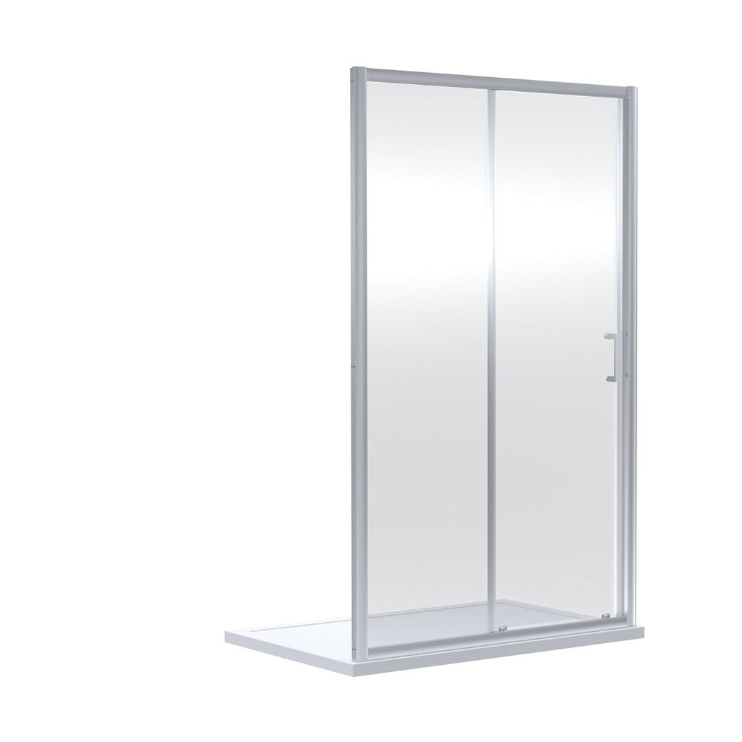 Nuie Rene 1900 X 1200mm Sliding Shower Door Contemporary Chrome Aluminium 1900x1190x44mm - JJ Building Materials