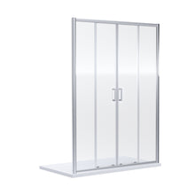 Nuie Rene 1900 X 1400mm Double Sliding Shower Door Contemporary Chrome Aluminium 1900x1390x44mm - JJ Building Materials