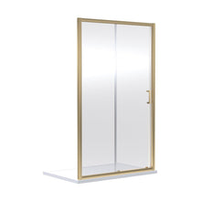 Nuie Rene 1900 X 1400mm Sliding Shower Door Contemporary Brushed Brass Aluminium 1900x1390x44mm - JJ Building Materials