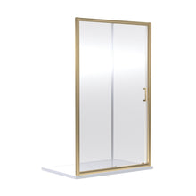 Nuie Rene 1900 X 1500mm Sliding Shower Door Contemporary Brushed Brass Aluminium 1900x1490x44mm - JJ Building Materials