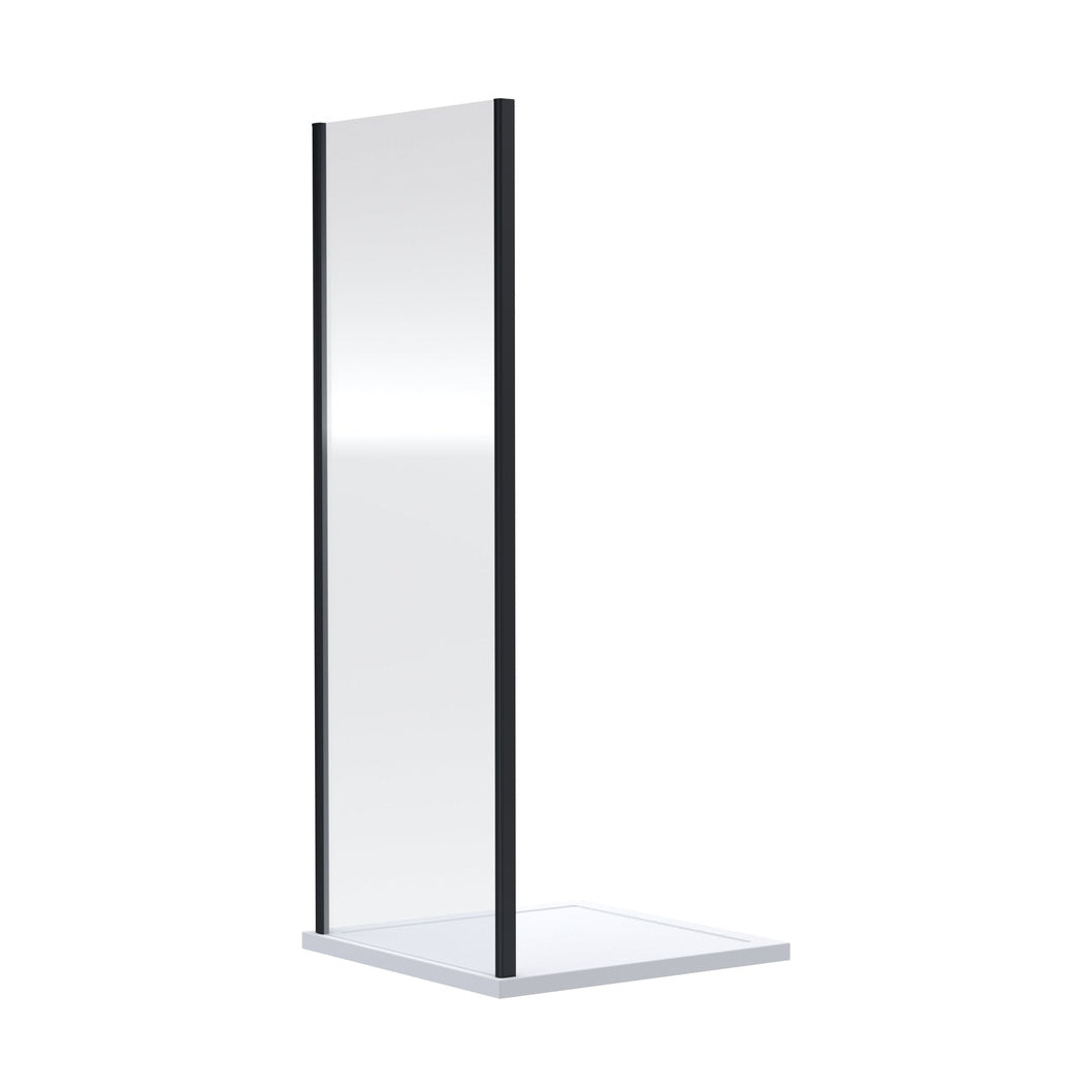Nuie Rene 1900 X 700mm Side Panel Contemporary Matt Black Aluminium 1900x690x31mm - JJ Building Materials