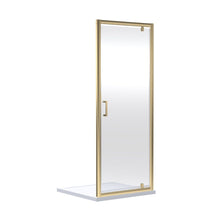 Nuie Rene 1900 X 760mm Pivot Shower Door Contemporary Brushed Brass Aluminium 1900x755x44mm - JJ Building Materials
