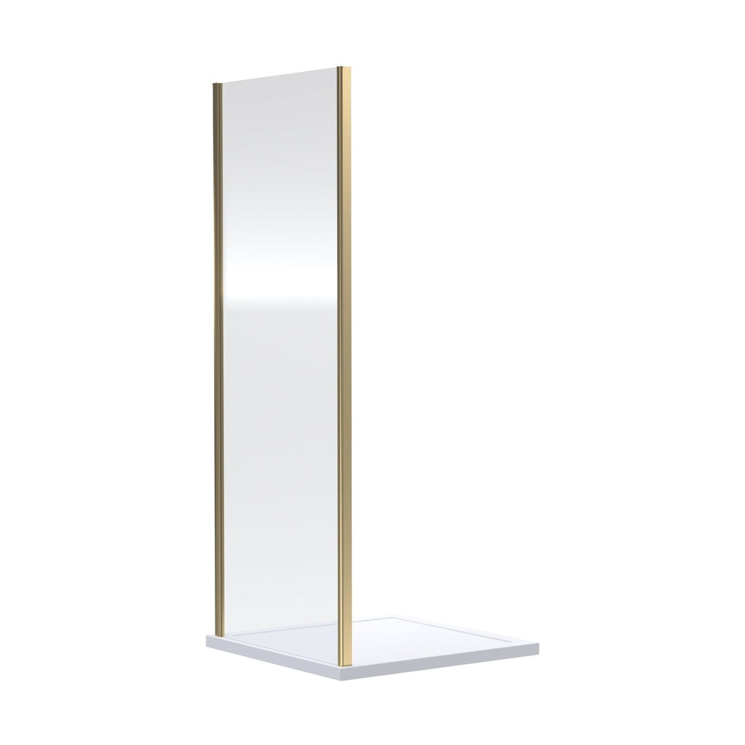 Nuie Rene 1900 X 760mm Side Panel Contemporary Brushed Brass Aluminium 1900x750x31mm - JJ Building Materials