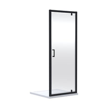 Nuie Rene 1900 X 800mm Pivot Shower Door Contemporary Matt Black Aluminium 1900x795x44mm - JJ Building Materials