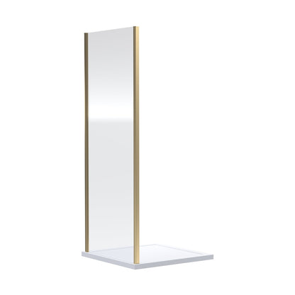 Nuie Rene 1900 X 800mm Side Panel Contemporary Brushed Brass Aluminium 1900x790x31mm - JJ Building Materials