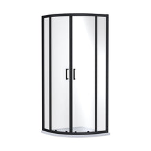 Nuie Rene 1900 X 900 X 900mm Quandrant Shower Enclosure Contemporary Matt Black Aluminium 1900x880x880mm - JJ Building Materials