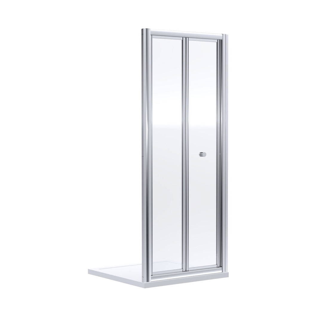Nuie Rene 1900 X 900mm Bi-fold Shower Door Contemporary Chrome Aluminium 1900x890x39mm - JJ Building Materials