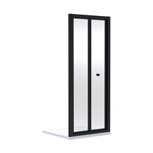 Nuie Rene 1900 X 900mm Bi-fold Shower Door Contemporary Matt Black Aluminium 1900x890x39mm - JJ Building Materials