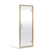 Nuie Rene 1900 X 900mm Hinged Shower Door Contemporary Brushed Brass Aluminium 1900x890x44mm - JJ Building Materials