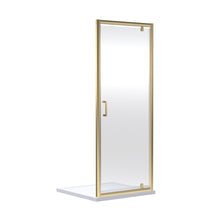 Nuie Rene 1900 X 900mm Pivot Shower Door Contemporary Brushed Brass Aluminium 1900x895x44mm - JJ Building Materials