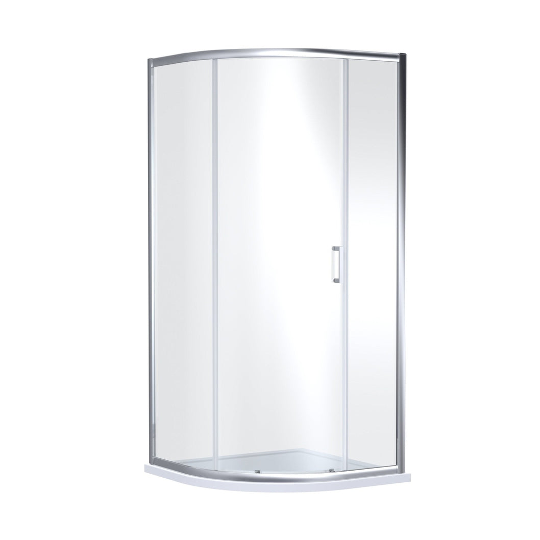 Nuie Rene 1900mm X 900mm Single Entry Quadrant - Chrome Contemporary Aluminium,glass - JJ Building Materials