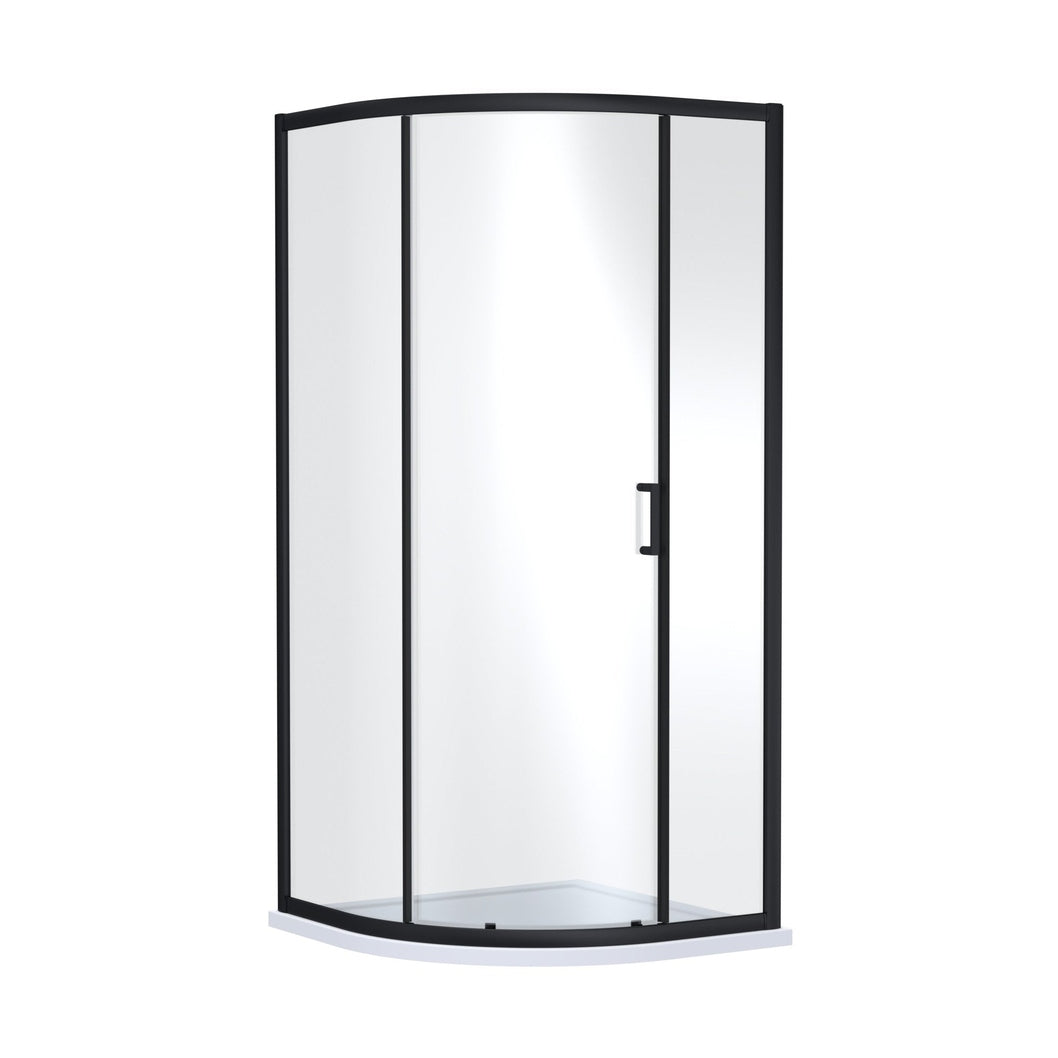 Nuie Rene 1900mm X 900mm Single Entry Quadrant - Matt Black Contemporary Aluminium,glass - JJ Building Materials