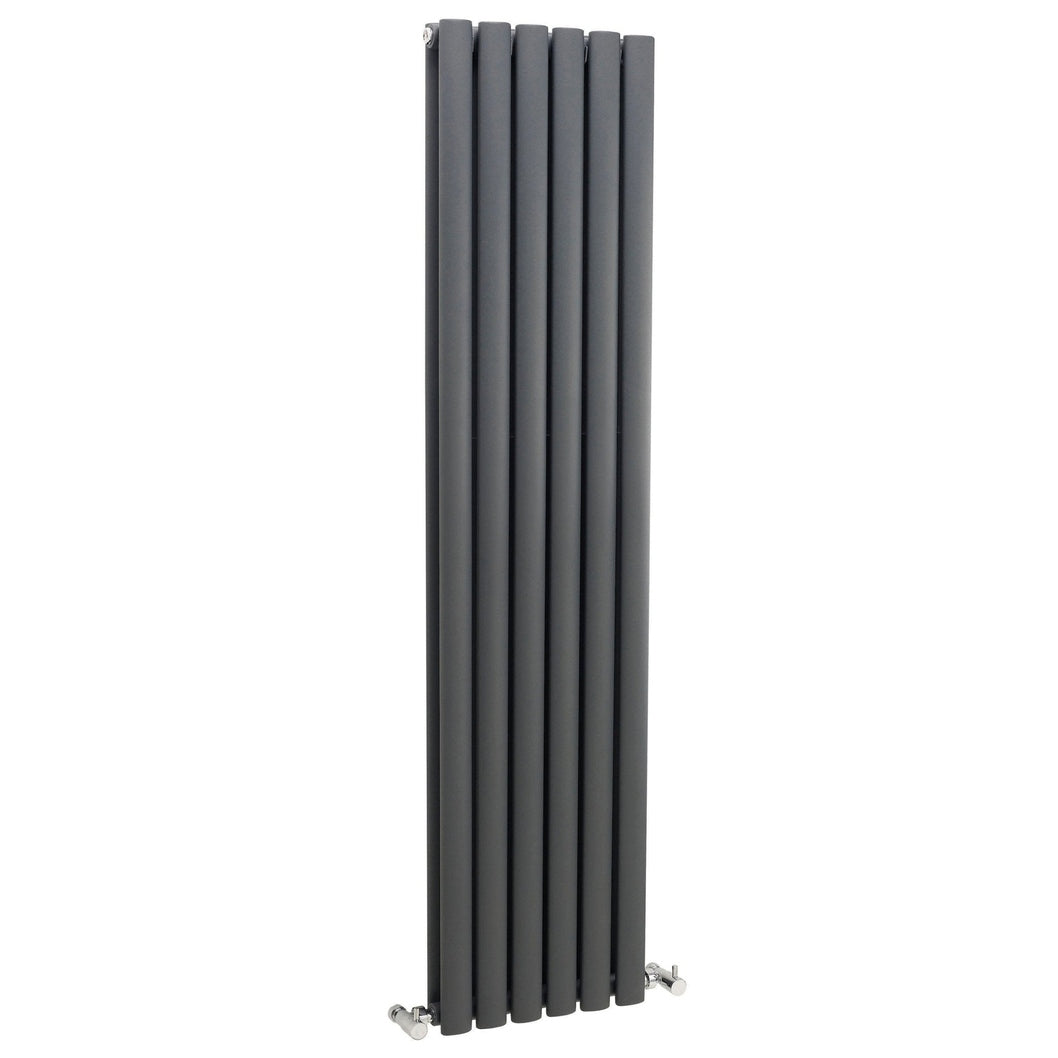 Nuie Revive Double Panel Designer Radiator Contemporary Anthracite Steel 1500x354x85mm - JJ Building Materials