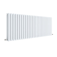 Nuie Revive Horizontal Double Panel Radiator 600 X 1572 Contemporary White High Gloss Steel 600x1572x78mm - JJ Building Materials