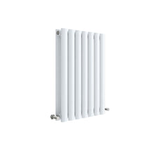 Nuie Revive Horizontal Double Panel Radiator 600 X 412 Contemporary White High Gloss Steel 600x412x78mm - JJ Building Materials