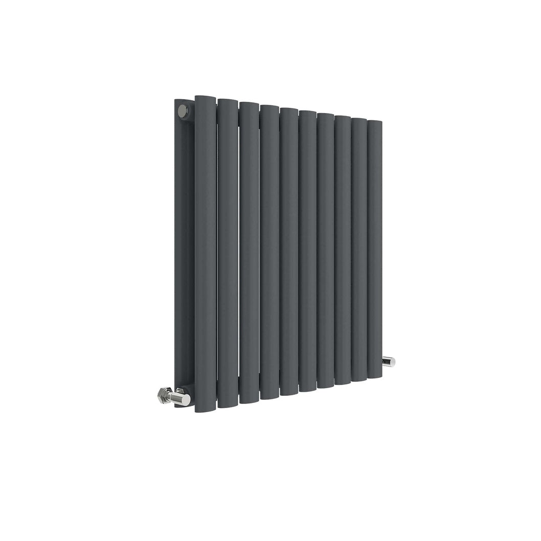 Nuie Revive Horizontal Double Panel Radiator 600 X 586 Contemporary Anthracite Steel 600x586x78mm - JJ Building Materials