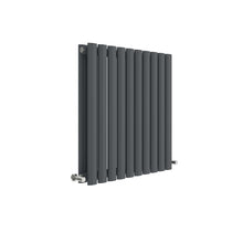 Nuie Revive Horizontal Double Panel Radiator 600 X 586 Contemporary Anthracite Steel 600x586x78mm - JJ Building Materials