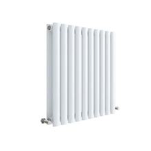 Nuie Revive Horizontal Double Panel Radiator 600 X 586 Contemporary White High Gloss Steel 600x586x78mm - JJ Building Materials