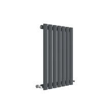 Nuie Revive Horizontal Single Panel Radiator 600 X 412 Contemporary Anthracite Steel 600x412x55mm - JJ Building Materials