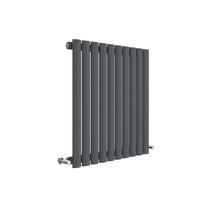 Nuie Revive Horizontal Single Panel Radiator 600 X 586 Contemporary Anthracite Steel 600x586x55mm - JJ Building Materials