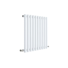 Nuie Revive Horizontal Single Panel Radiator 600 X 586 Contemporary White High Gloss Steel 600x586x55mm - JJ Building Materials