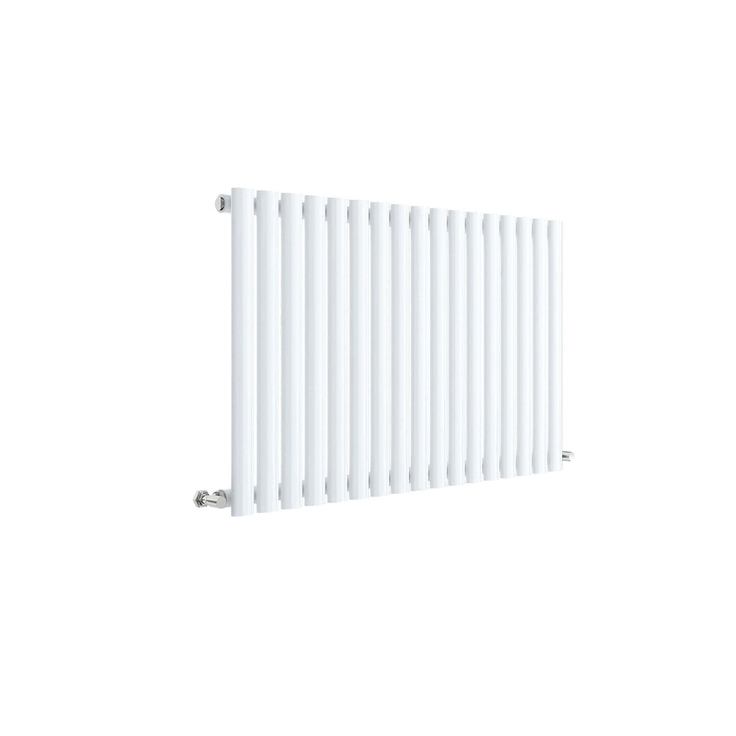 Nuie Revive Horizontal Single Panel Radiator 600 X 992 Contemporary White High Gloss Steel 600x992x55mm - JJ Building Materials