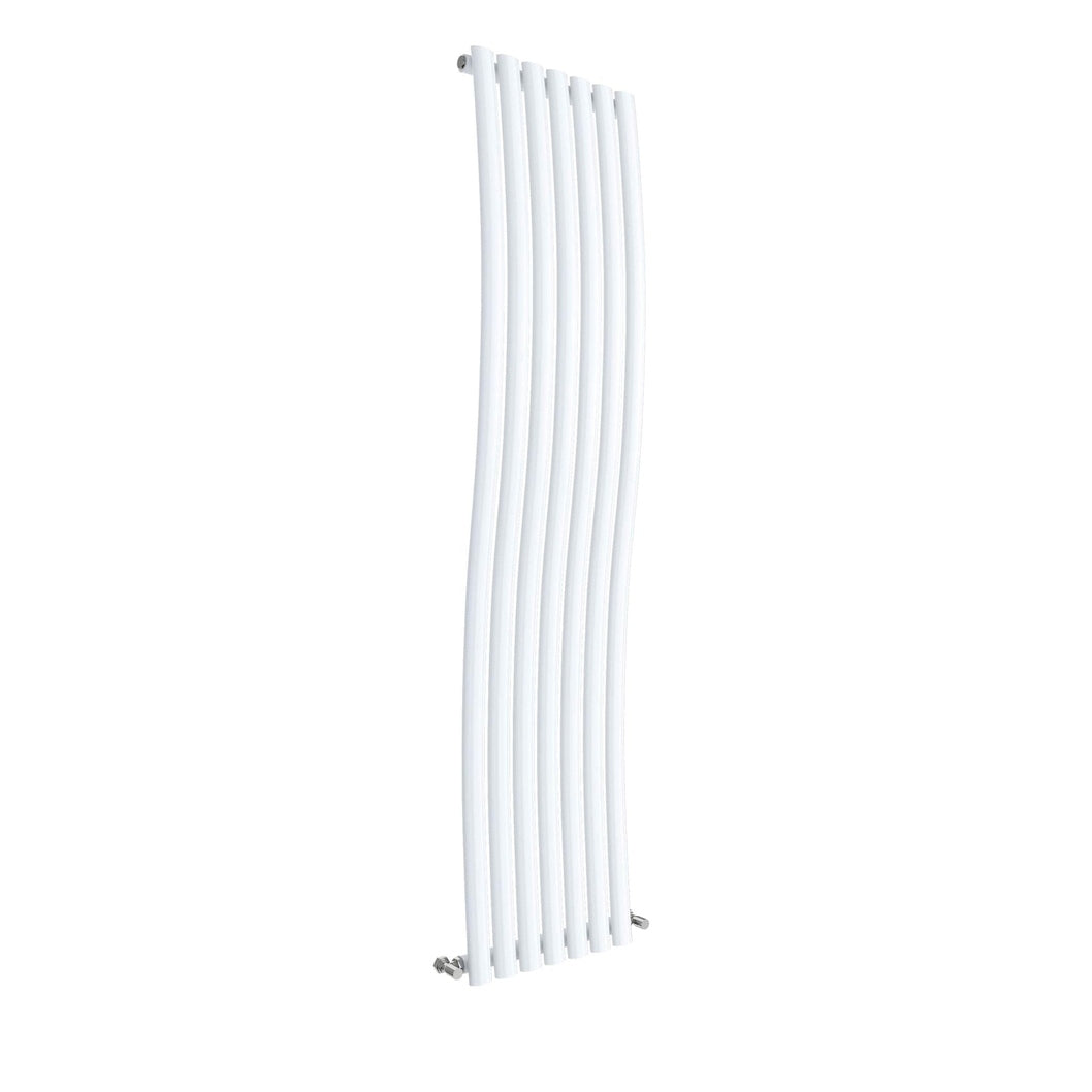 Nuie Revive Wave Designer Radiator 1785 X 413 Contemporary White High Gloss Steel 1785x413x90mm - JJ Building Materials