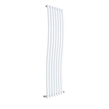 Nuie Revive Wave Designer Radiator 1785 X 413 Contemporary White High Gloss Steel 1785x413x90mm - JJ Building Materials