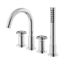 Nuie Revolution 4 Tap Bath Shower Mixer Contemporary Chrome Brass 236x345x207mm - JJ Building Materials