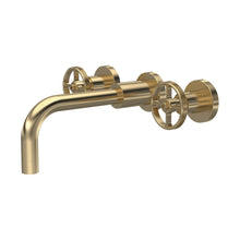 Nuie Revolution Wall Mounted Basin Mixer Contemporary Brushed Brass Brass 113x255x220mm - JJ Building Materials