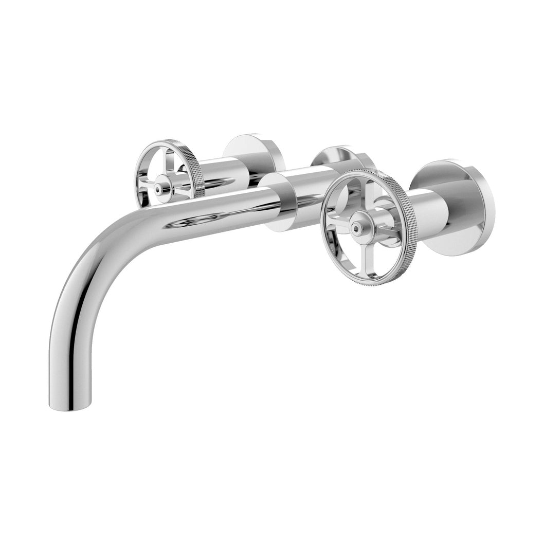 Nuie Revolution Wall Mounted Basin Mixer Contemporary Chrome Brass 113x255x220mm - JJ Building Materials
