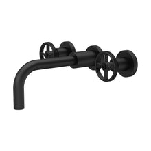 Nuie Revolution Wall Mounted Basin Mixer Contemporary Matt Black Brass 113x255x220mm - JJ Building Materials