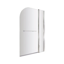 Nuie Round Bath Screen Fixed Panel & Rail Contemporary Chrome Aluminium 1433x998x24mm - JJ Building Materials