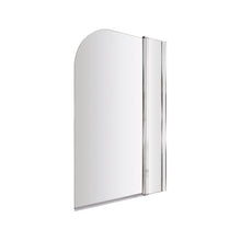 Nuie Round Bath Screen With Fixed Panel Contemporary Chrome Aluminium 1433x998x24mm - JJ Building Materials