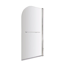 Nuie Round Bath Screen With Rail Contemporary Chrome Aluminium 1430x790x24mm - JJ Building Materials