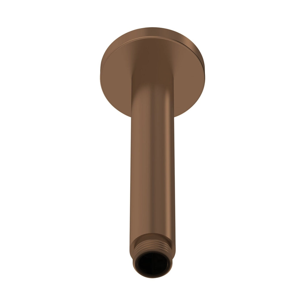 Nuie Round Ceiling Arm 150mm Contemporary Brushed Bronze Brass 225x60x60mm - JJ Building Materials